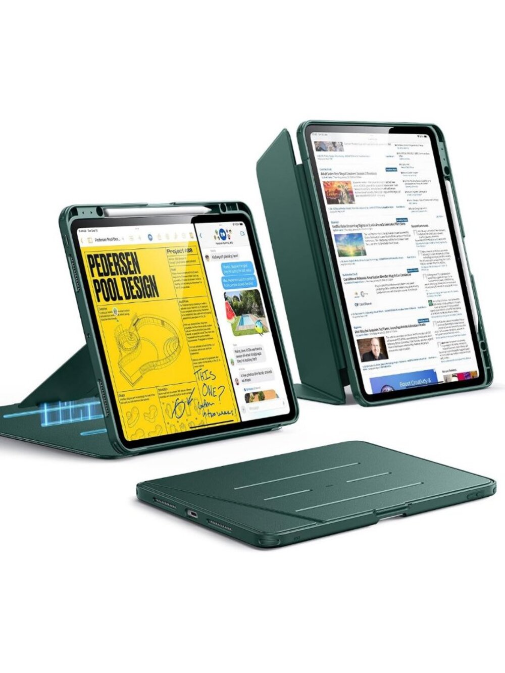 Stylish Green Flip Case for 13" iPad Pro (M5/M4) - Slim, Lightweight & Durable